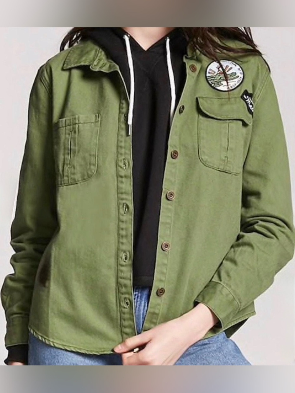 Forever 21 Green Utility shirt-jacket size M